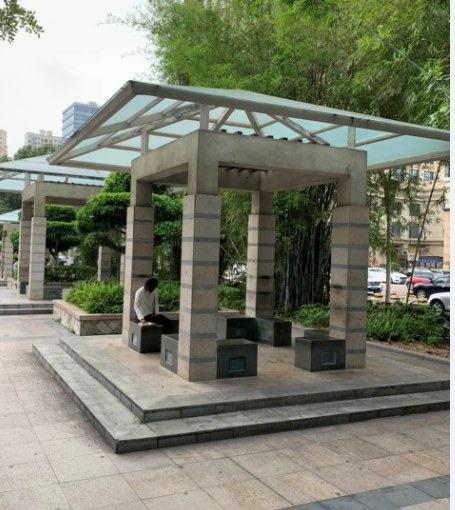 Civic Square, Dongguan · Steel framing for a glazed building
