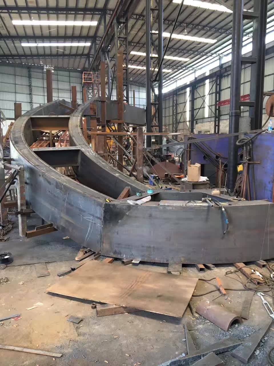 35 mm Q345 heavy-plate staircase · Heavy-plate staircase trial assembly